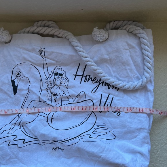 Miss to Mrs | Honeymoon Vibes Canvas Beach Bag - Picture 12 of 12